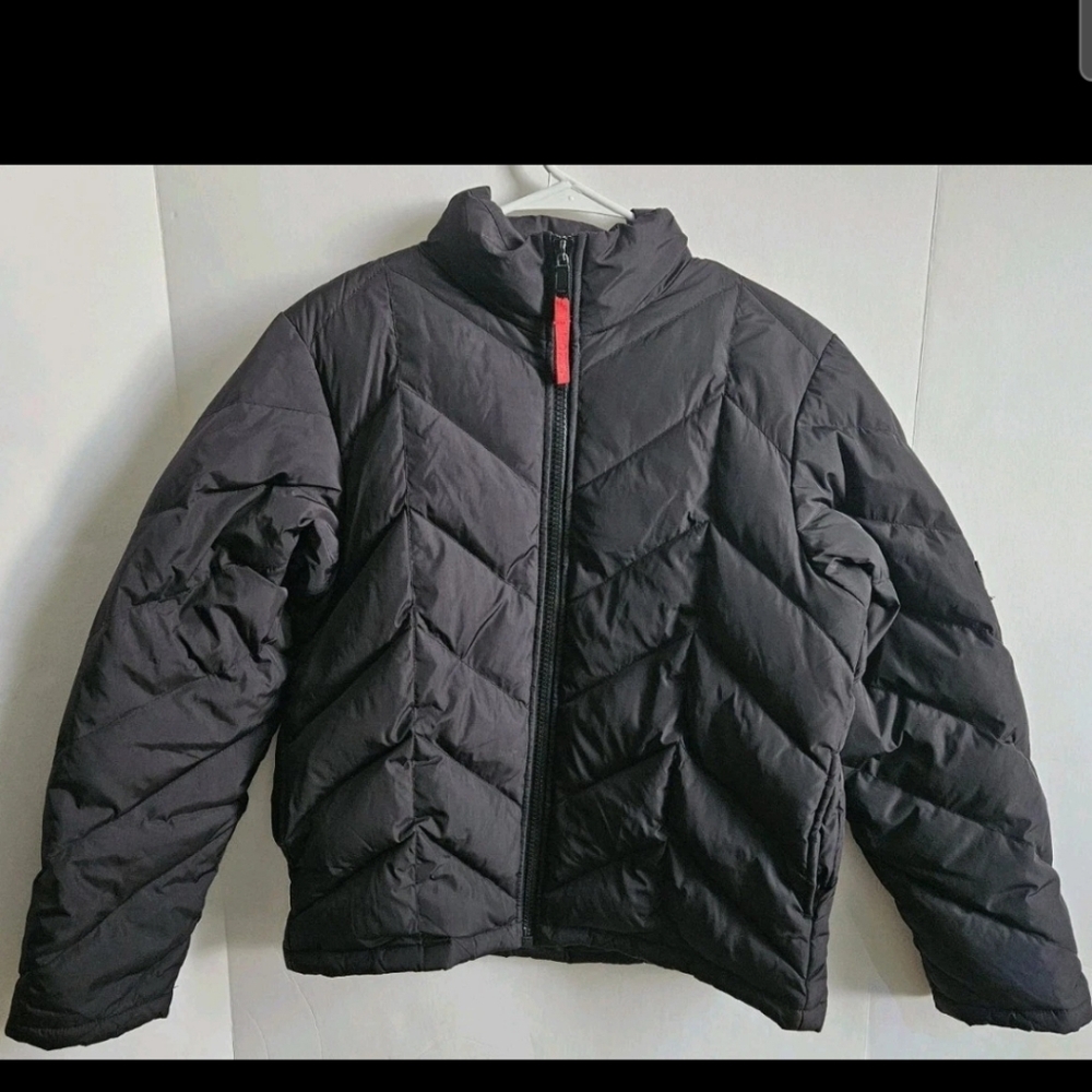 Vintage Tommy Hilfiger Women Small Black Puffer Down Fill Full Zip Jacket